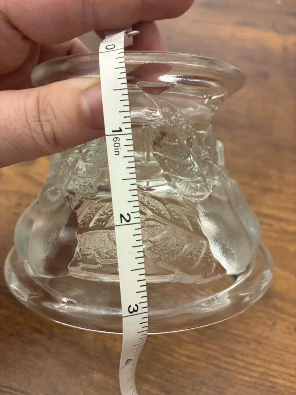 Teleflora Pressed Glass Candle Holder
